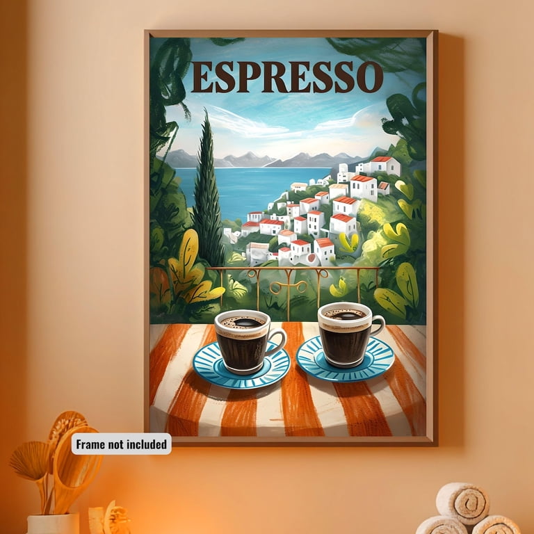 Coffee Coastal Scene Poster - Walmart.com