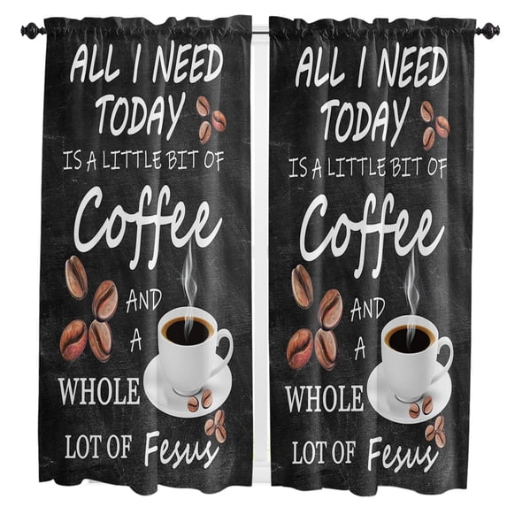 Coffee Coffee Beans Retro Curtains Home Decor Living Room Kitchen Balcony Room Window Curtain Bedroom Patio Decoration