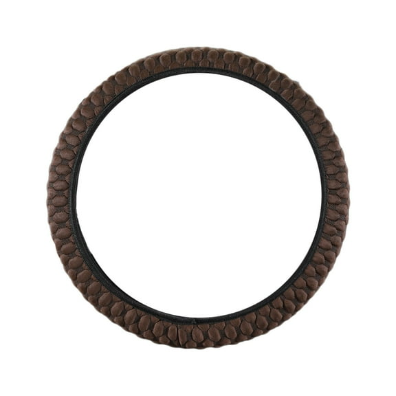 Coffee Coffee Car Steering Wheel Cover Non-Slip Thin Grip Sports Design All Season Universal Fit Comfortable Handle 14.96X14.96X1.77 Inches