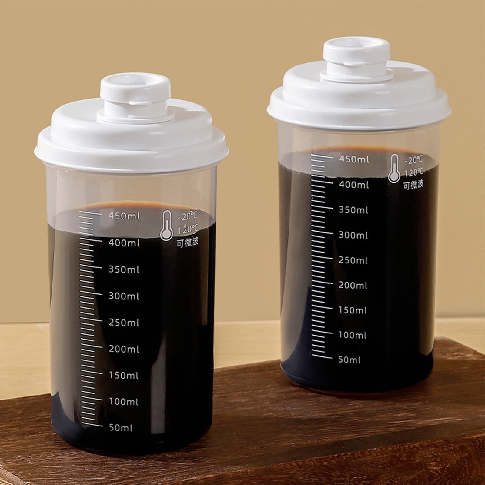 Coffee Cold Brew Mug Transparent Scale Sealed Leak Proof Tea Mug ...