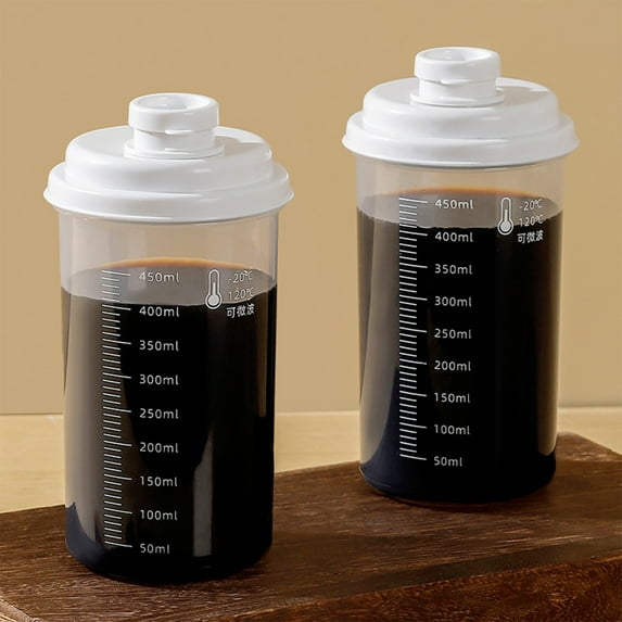 Coffee Cold Brew Mug Transparent Scale Sealed Leak Proof Tea Mug Microwaveable Portable Plastic Mug for Office Desk Portable Design with Leak-proof Feature 8-ounce Clear Plastic Material