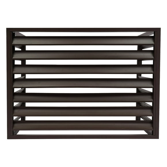 Coffee Color Aluminum AC Fence - 43"x24"x32" Outdoor Unit Cover - Weather-Resistant with Slat Design for Optimal Ventilation