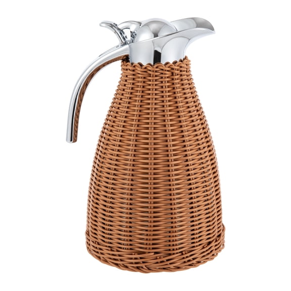 Coffee Color Hand-Woven Thermal Carafe 1.5L One-Push Button for Home Camping