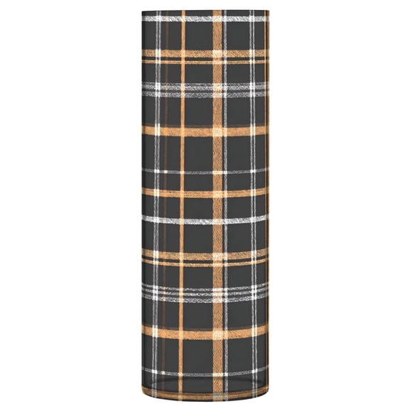 Coffee Colored Checkered Pattern Vase Flower Vase Clear Unbreakable Plastic Tall Decorative 11.8in