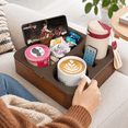 Coffee Colored Real Wooden Couch Cup Holder Tray with Soft Silicone ...