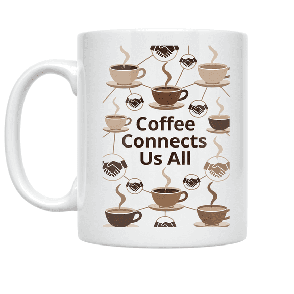 Coffee Connects Us All - Entrepreneurial Spirit - 11 oz Ceramic Coffee Mug