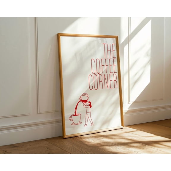 Coffee Corner Red Kitchen Home Wall Decor