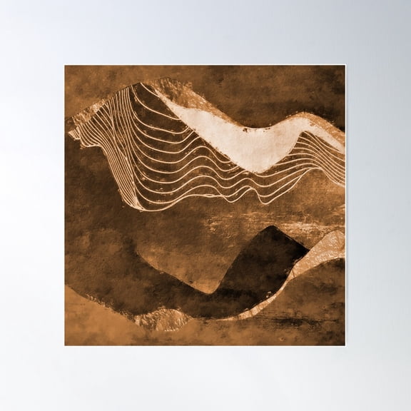 Coffee, Cream, And Chocolate Brown Hues Abstract Art Poster Wall Art, Modern Wall Decor For Living Room Bedroom, 30x30 UNFRAMED