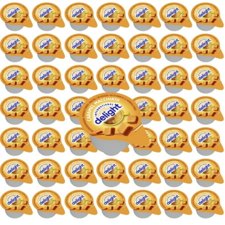 Coffee Creamer Caramel Macchiato - 48 Single Packs, Cups for Instant Coffee, Small Creamers Individual Creamer