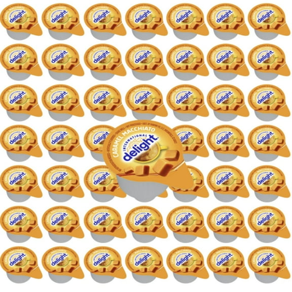 Coffee Creamer Caramel Macchiato - 48 Single Packs, Cups for Instant Coffee, Small Creamers Individual Creamer