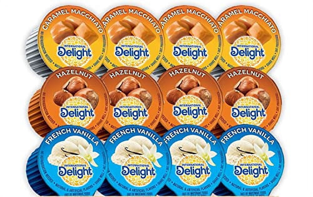 Coffee Creamer Liquid Singles International Delight Variety Pack Healthy | Delicious Delight Caramel Macchiato, French Vanilla and Hazelnut | Coffee Creamer Liquid Variety Pack