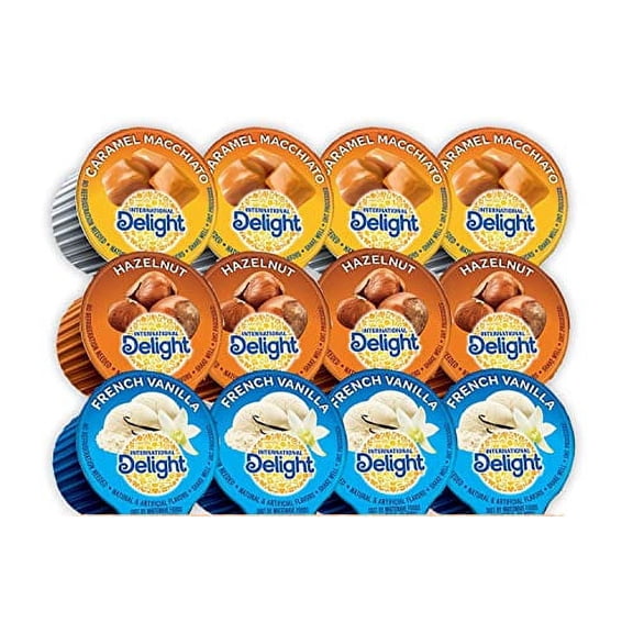 Coffee Creamer Liquid Singles International Delight Variety Pack Healthy | Delicious Delight Caramel Macchiato, French Vanilla and Hazelnut | Coffee Creamer Liquid Variety Pack
