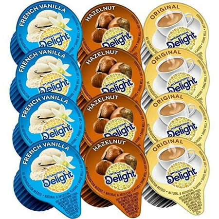 Coffee Creamer Singles Variety Pack Bundle (48 ct) Includes International Delight Creamer Singles, French Vanilla , Hazelnut Creamer and Original Creamer Singles + BestBonus4U Coffee eBook