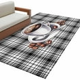 thumbnail image 1 of Coffee Cup Beans Area&nbsp;Rug 4x6ft Black Buffalo Plaid Farm Country Non-Slip&nbsp;Washable Square&nbsp;Rugs Soft Felt Indoor Floor Mat for Bedroom Kitchen Living Room Bathroom, 1 of 9
