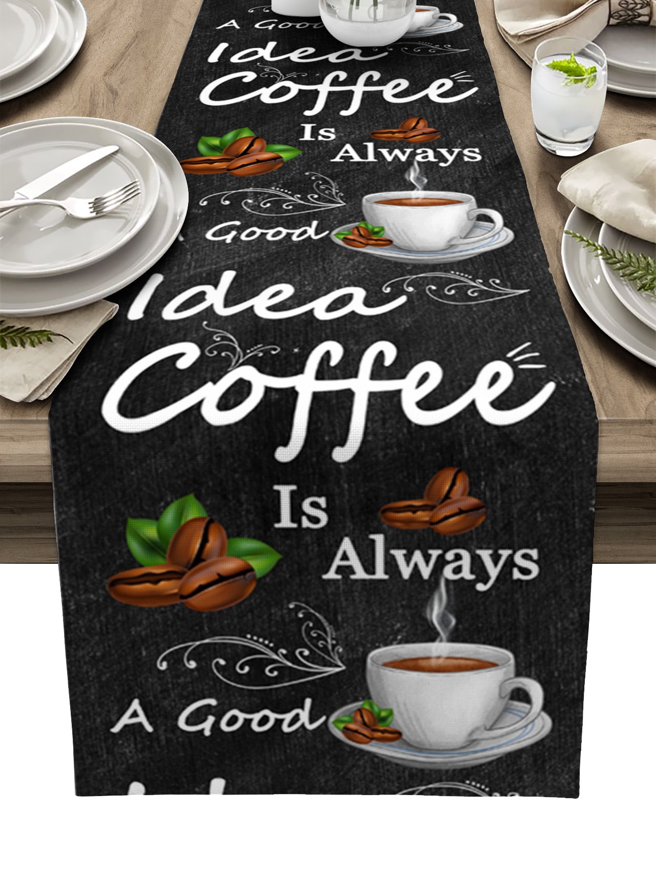 Coffee Cup Cake Dessert Table Runner Wedding Party r Modern Coffee