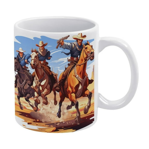 Coffee Cup Ceramic - Couple Coffee Cup Gift, Tea Cup, 11 Oz Vintage Western Cowboy Coffee Cu