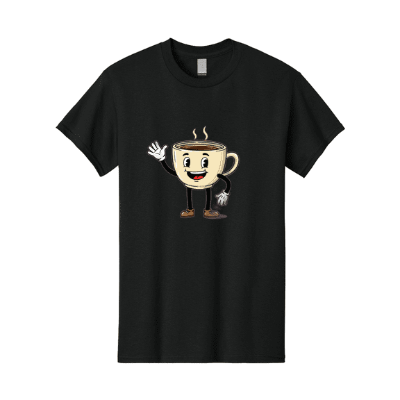 Coffee-Cup-Character-1 Mens Graphic Tee, 100% Cotton, Casual Summer Wear