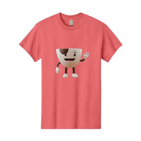 Coffee-Cup-Character-2 Mens Graphic Tee, 100% Cotton, Casual Summer Wear