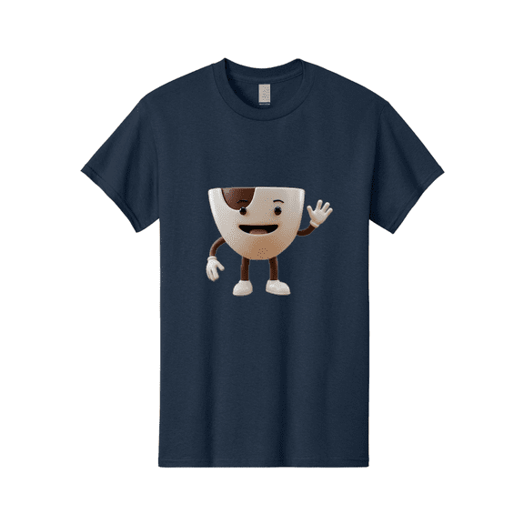 Coffee-Cup-Character-2 Mens Graphic Tee, 100% Cotton, Casual Summer Wear