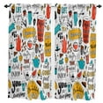 thumbnail image 1 of Coffee Cup Coffee Beans Curtains Home Decor Living Room Kitchen Balcony Room Window Curtain Bedroom Patio Decoration, 1 of 7