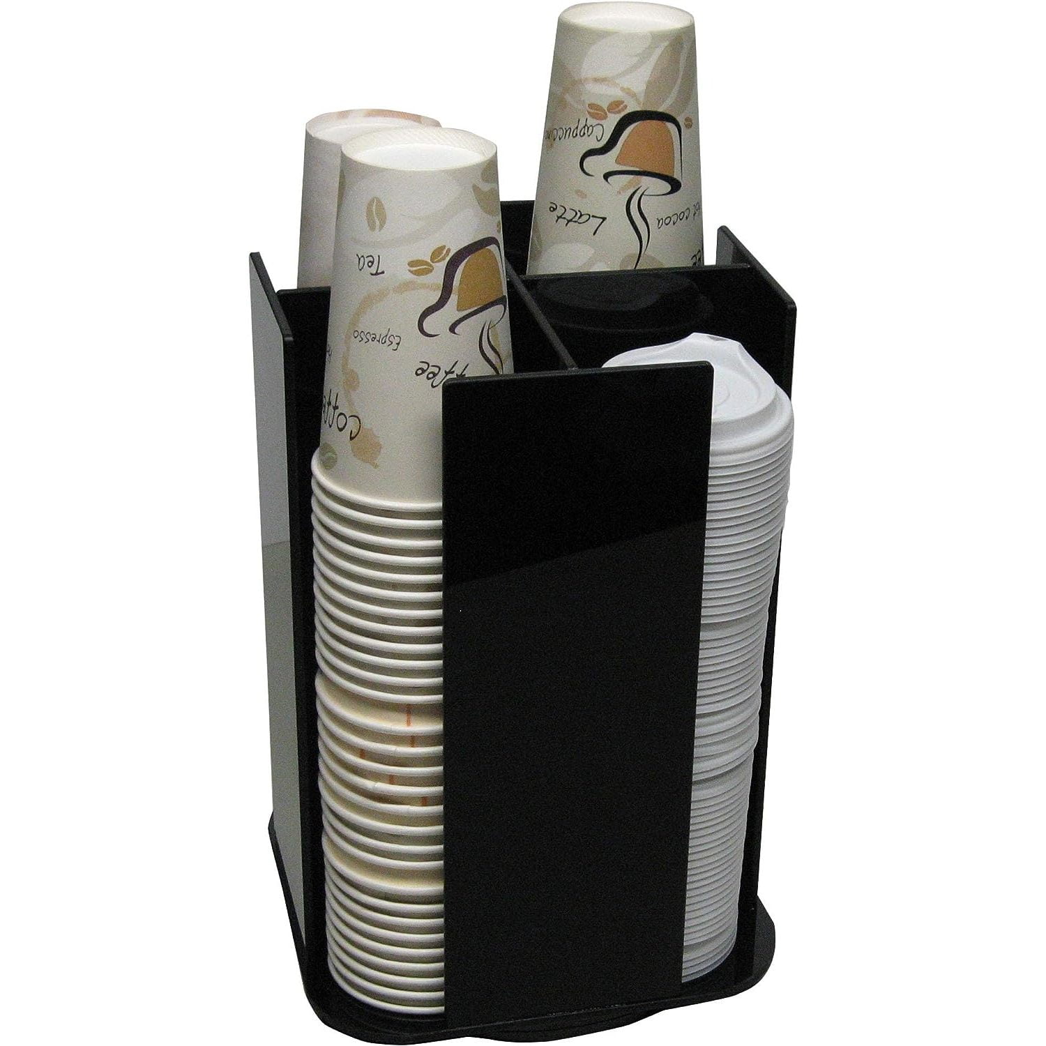 Coffee Cup Dispenser Lid Holder Beverage Station Organizer Spinning