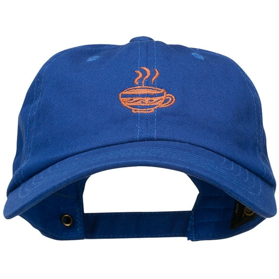 Coffee Cup Embroidered Unstructured Washed Cap - Royal OSFM