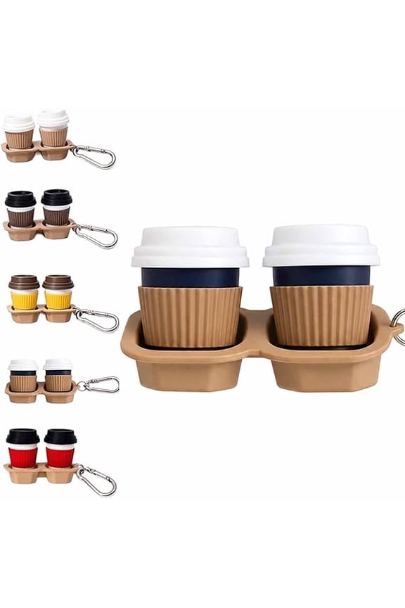 Coffee Cup Fidget Keychain – Miniature Takeout Coffee Cups with Mechanical Click Buttons – Compact Desk Fidget and Bag Accessory