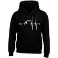 thumbnail image 1 of Coffee Cup Heartbeat Printed Funny Sweatshirt Hoodie Color Black Small, 1 of 2