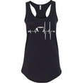 thumbnail image 1 of Coffee Cup Heartbeat Printed Women's Funny Tank Top Color Black Small, 1 of 2