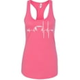 thumbnail image 1 of Coffee Cup Heartbeat Printed Women's Funny Tank Top Color Pink Large, 1 of 2
