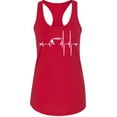 thumbnail image 1 of Coffee Cup Heartbeat Printed Women's Funny Tank Top Color Red X-Large, 1 of 2