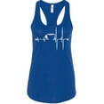thumbnail image 1 of Coffee Cup Heartbeat Printed Women's Funny Tank Top Color Royal Blue X-Large, 1 of 2