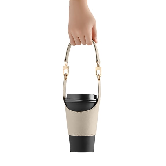 Coffee Cup Holder Tea Cup Protective Sleeve Water Bottle Holder PU Leather Pouch Outdoor Camping Shopping Travel Cup Sling,kitchen drinking cups