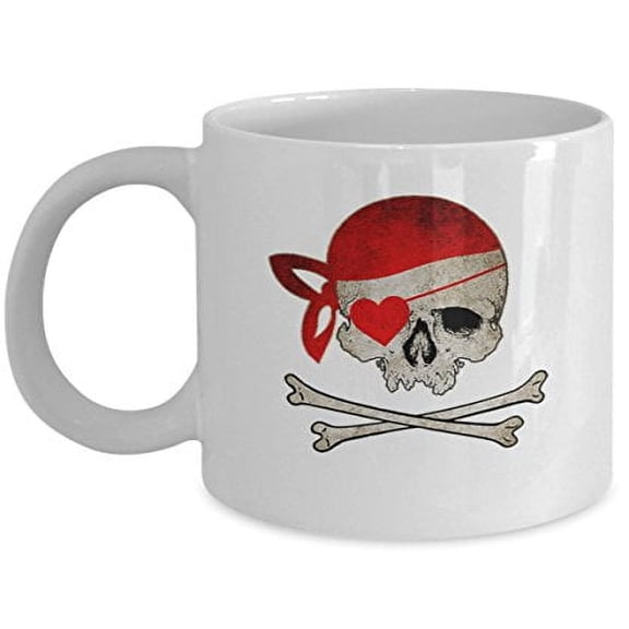 Skull 11 oz Coffee Mug - Love Design White Ceramic Gift