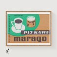 Coffee Cup Matchbox Wall Art Print, Poland 1960s 70s Mid Century Decor ...