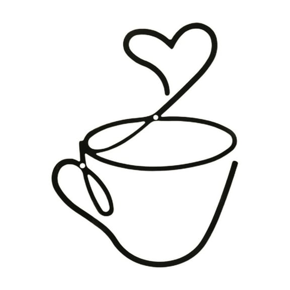 Coffee Cup Metal Wall Art Wire Coffee Bar Hanging Decor Cafe Themed Vintage Rustic Metal Sign for Kitchen Restaurant Shop Home Office Accessories 1 Pc