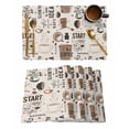 thumbnail image 1 of Coffee Cup Placemats Set of 6 Coffee Beans Linen Background Heat Insulation Washable Place Mats, Rustic Non-Slip Table Mats for Dining Table Party Kitchen Decor,13x19 Inch, 1 of 4