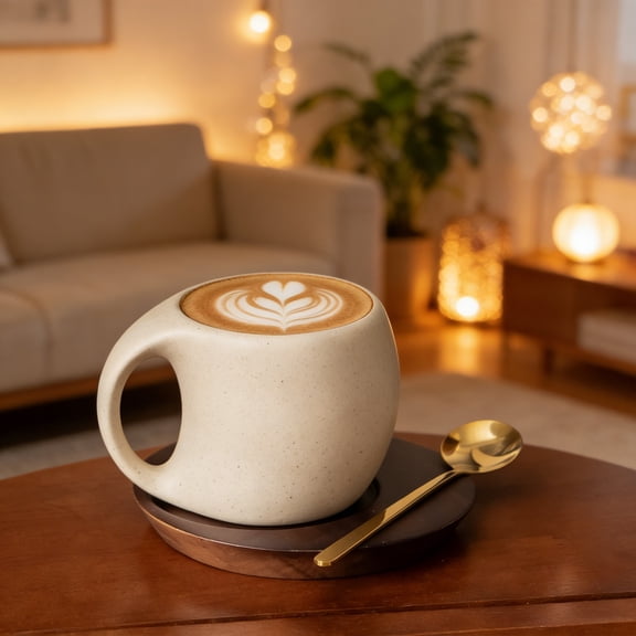 Coffee Cup and Saucer Set with High Sense Ceramic Cup, Mug Latte Cup Coffee Shop Decoration, Elegant Design, Microwave Safe, Dishwasher Safe, Set of 2, Gift Boxed