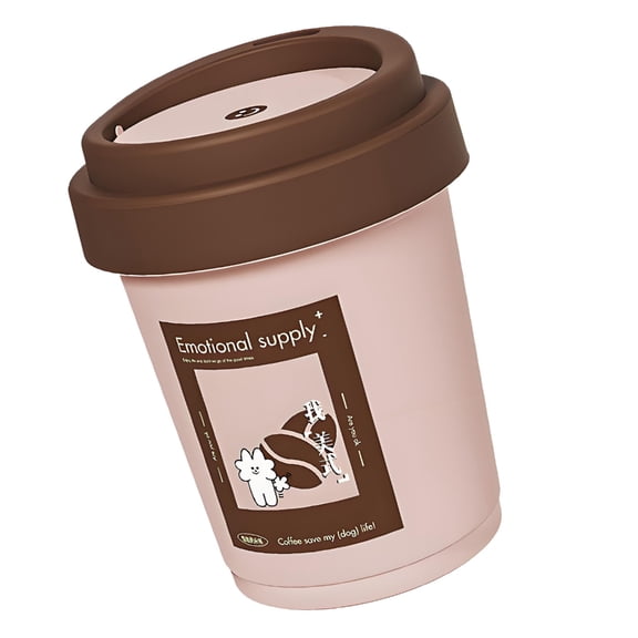 Coffee Cup Shape Trash Can 360 Degree Auto Top Large Capacity Waste Container