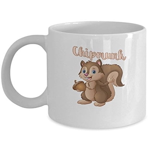 Squirrel 11 oz Coffee Mug - Chipmunks Gifts White Ceramic