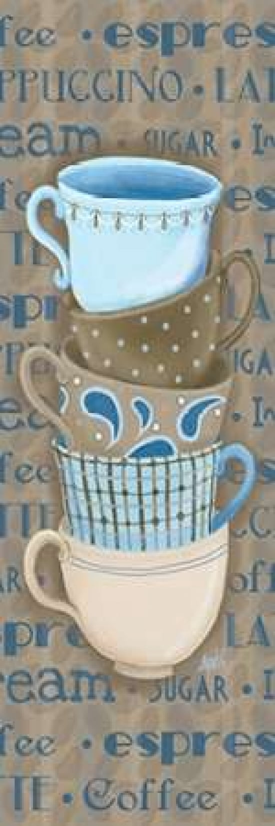 Coffee Cup Stack I Canvas Art - Andi Metz (8 x 24)