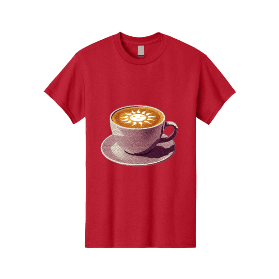 Coffee-Cup-Sun Mens Graphic Tee, 100% Cotton, Casual Summer Wear