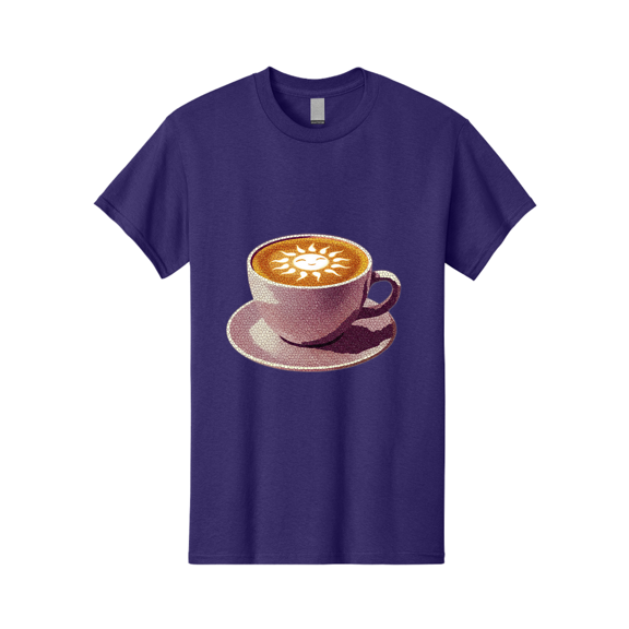 Coffee-Cup-Sun Mens Graphic Tee, 100% Cotton, Casual Summer Wear