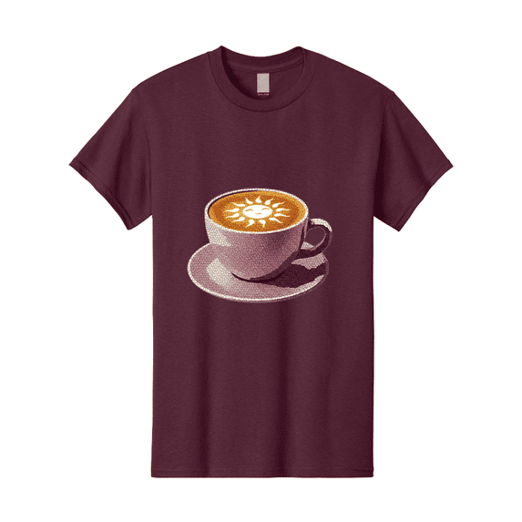 Coffee-Cup-Sun Mens Graphic Tee, 100% Cotton, Casual Summer Wear