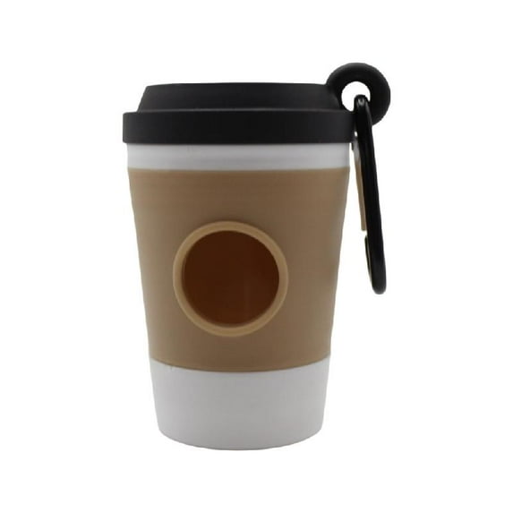 Coffee Cup Themed Portable Dog Waste Bag Dispenser Waterproof &Compactly For Outdoor Activity Waste Bag Container