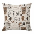 thumbnail image 1 of Coffee Cup Throw Pillow Cover Coffee Beans Cotton Linen Cushion Cover Throw Pillow Case with Invisible Zipper for Couch Sofa Bed Chair Car 20x20 Inch, 1 of 9