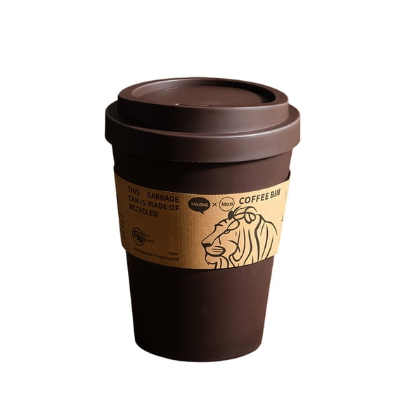 Coffee Cup Trash Can Swing Top Sturdy PP For Home