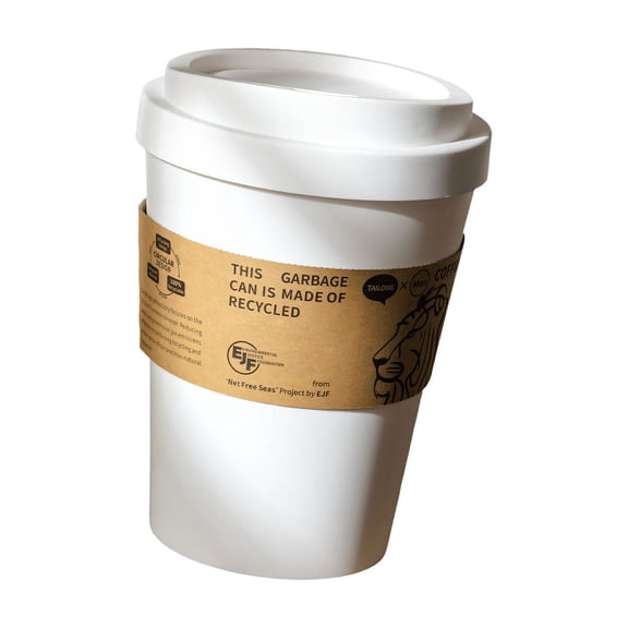 Coffee Cup Trash Can Swing Top Sturdy PP For Home