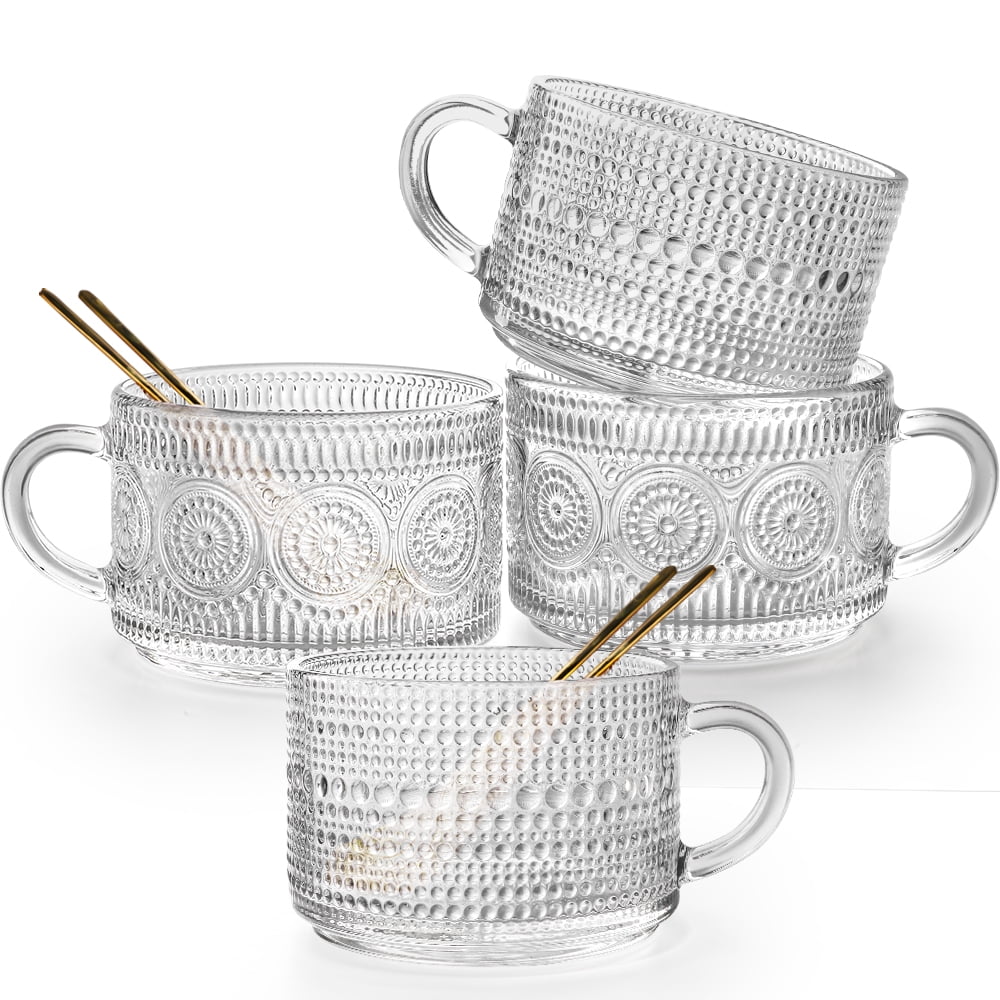Vintage Glass Coffee Mugs