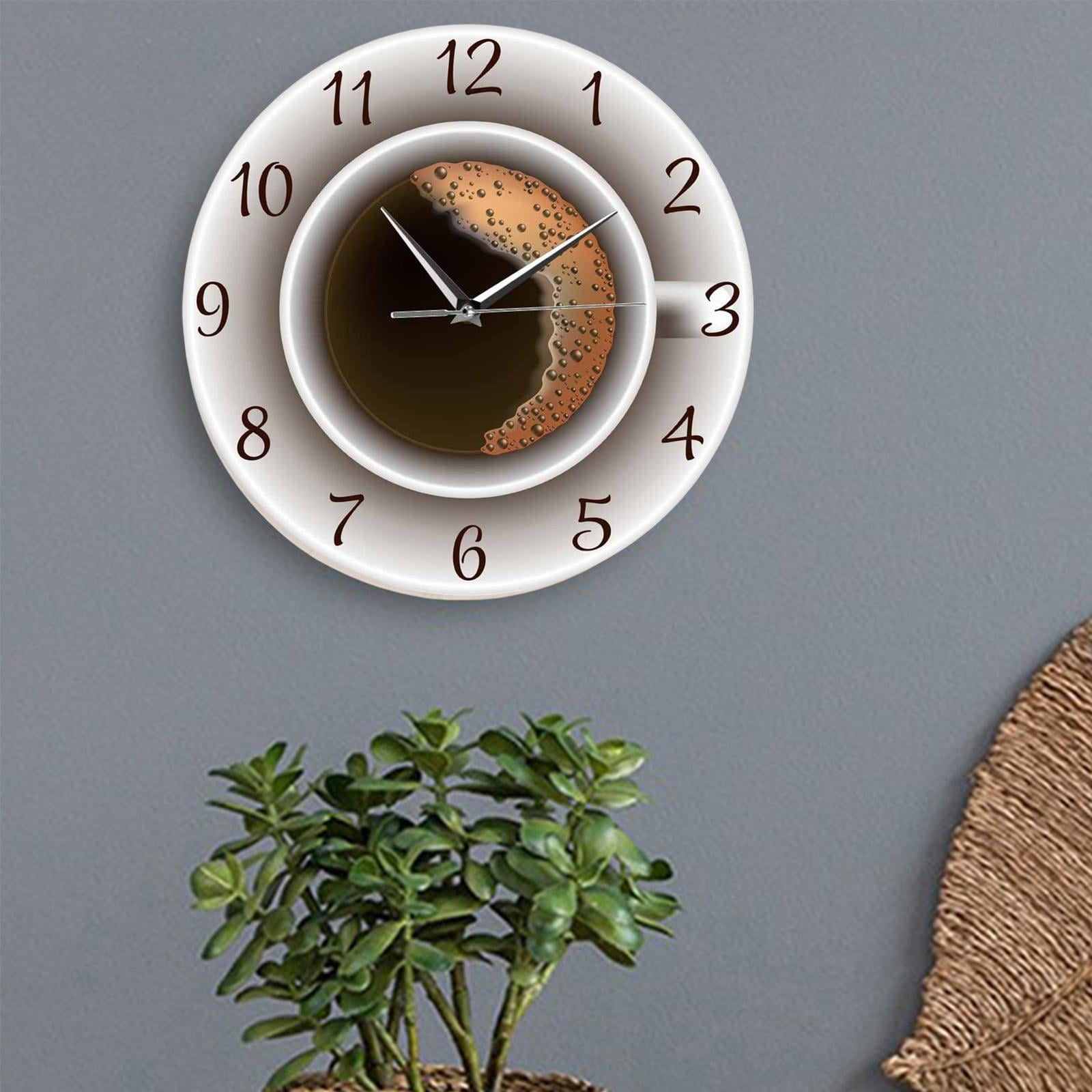 Coffee Cup Wall Clocks 12 inch, for Living Room, Bedroom, Study Room ...